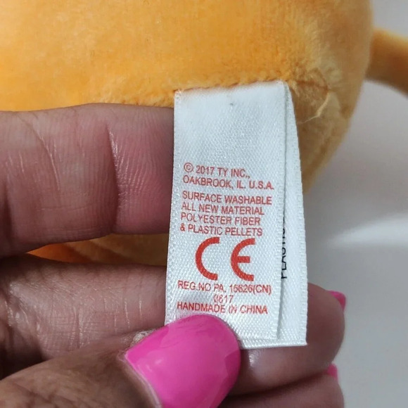 Ty Emoji Movie Hi-5 Beanie Babies Plush Stuffed Animal 2017 Orange 6 in - Picture 4 of 5